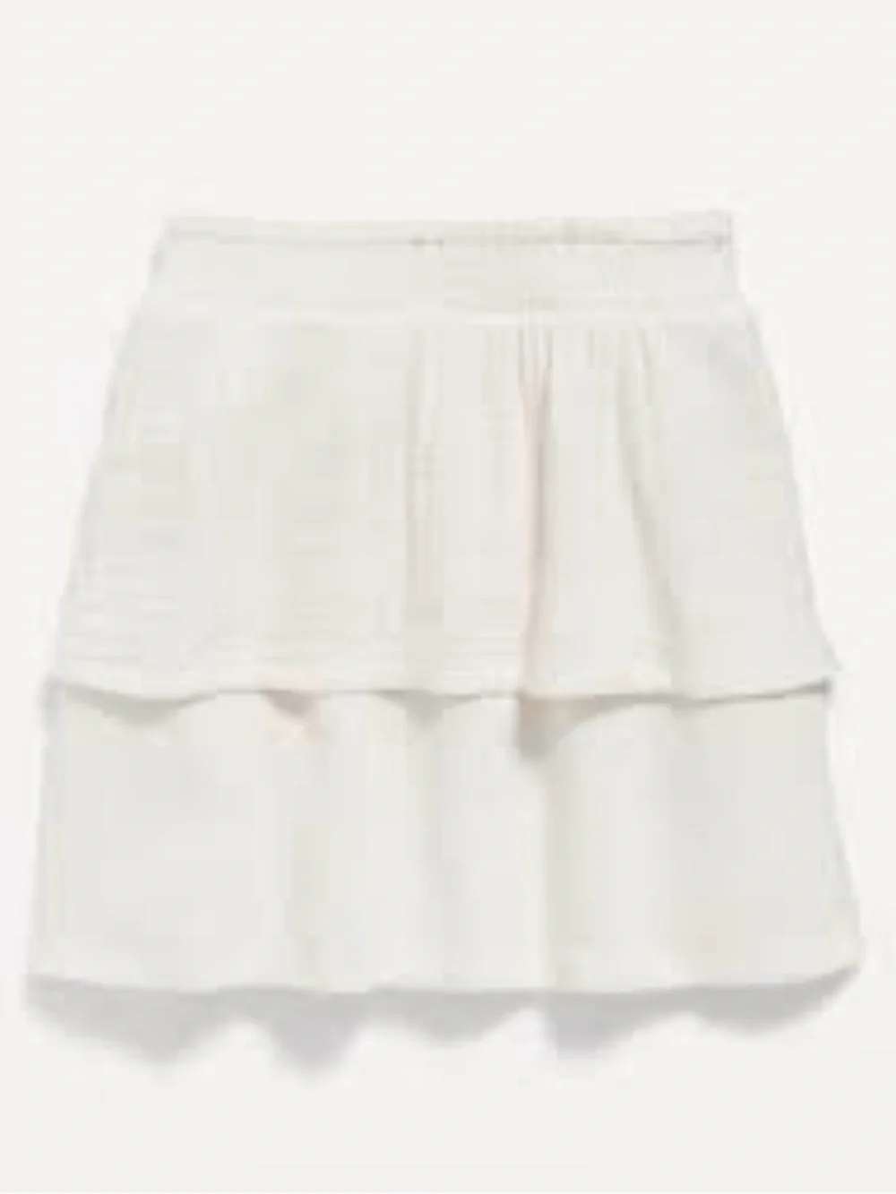Old Navy Double-Weave Smocked Tiered Skirt. Cream Color Girls size XL 14-16